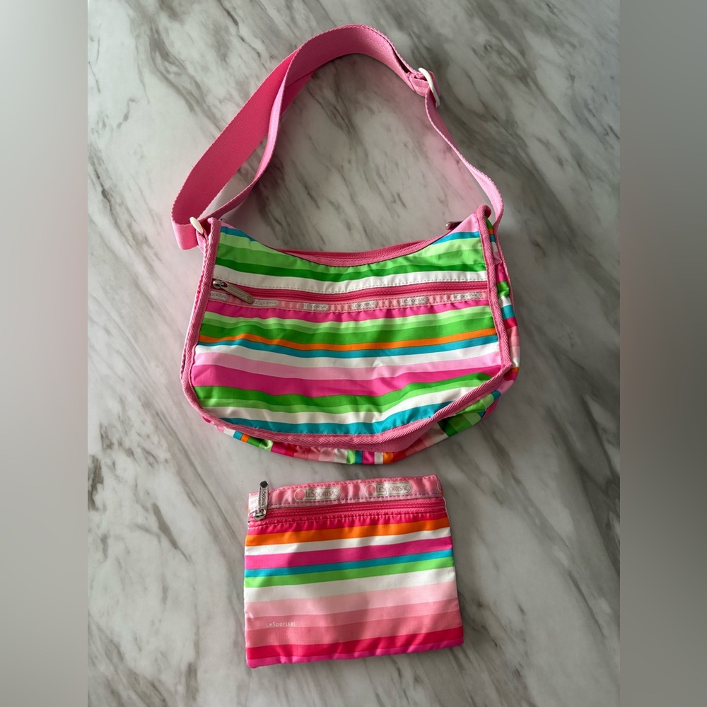 LeSportsac Colorful Striped Bag And Wallet